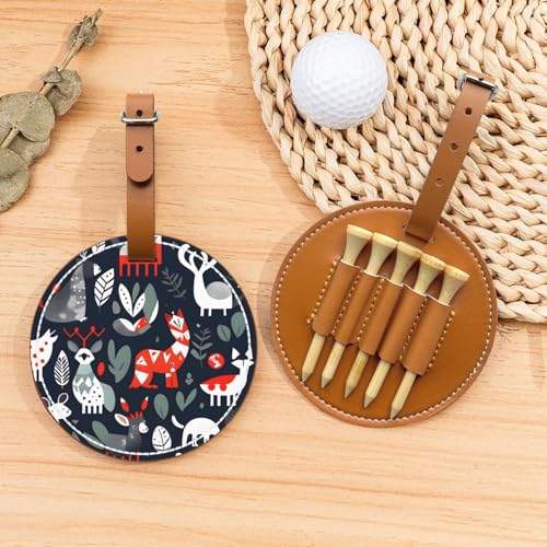 ZhanMg Braune Golftees Organizer Tasche - Vielseitige skandinavische Tiere Gürtelclip Tasche für Golf Tragen - Perfekter tragbarer Schutz auf dem Platz von ZhanMg