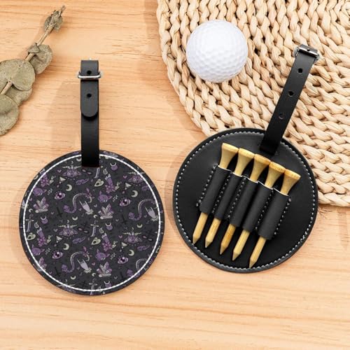 ZhanMg Schwarze Golftees Organizer Tasche - Vielseitige Lila Schwarz Goth Gruselige Gürtelclip Tasche für Golf Tragen - Perfekter tragbarer Schutz auf dem Platz von ZhanMg