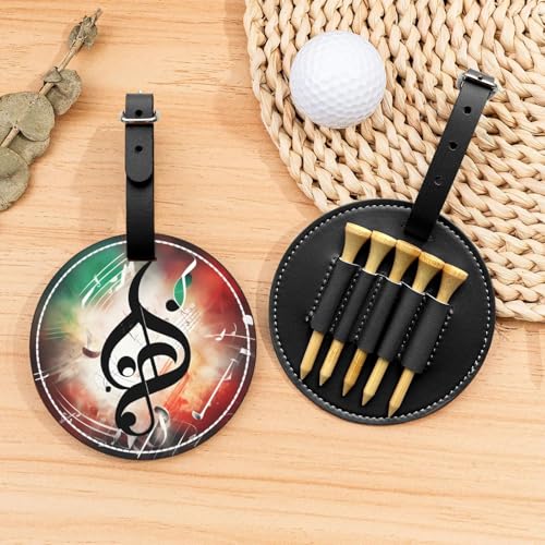 ZhanMg Schwarze Golftees Organizer Tasche - Vielseitige Musiknoten Gürtelclip Tasche für Golf Tragen - Perfekter tragbarer Schutz auf dem Platz von ZhanMg