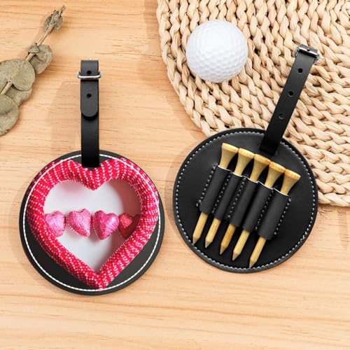 ZhanMg Schwarze Golftees Organizer-Tasche – vielseitige Valentinstag-Herz-Gürtelclip-Tasche für Golftragen – perfekter tragbarer Schutz auf dem Platz. von ZhanMg