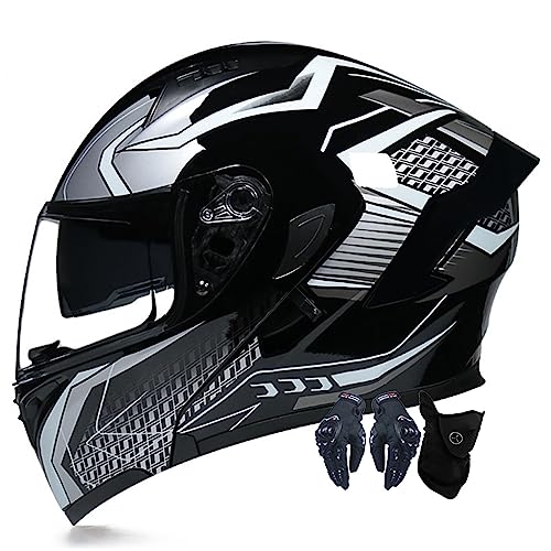 Motorradhelm Motorrad Klapphelm Für Männer Und Frauen Mit Doppelscheib Vollgesichts Motorrad Rennhelm DOT/ECE-Zugelassener Moped Street Racing Motocross Helm 9,M:57-58CM Motorradhelm Motorrad Klapphelm Für Männer Und Frauen Mit Doppelscheib Vollgesichts Motorrad Rennhelm DOT/ECE-Zugelassener Moped Street Racing Motocross Helm 9,M:57-58CM von ZhangHai
