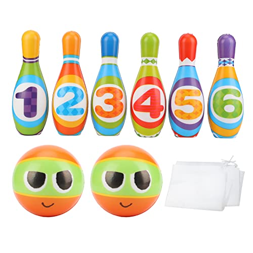 Zhangpu Bowling-Set für, Kegeln und Bowlingbälle, Spielzeug für die Frühe Entwicklung, Aktivität Im Innen- und Außenbereich, Motorikspiel, Spielzeug (6 Bowling-Pin 2 Bowling-Kugel) von Zhangpu