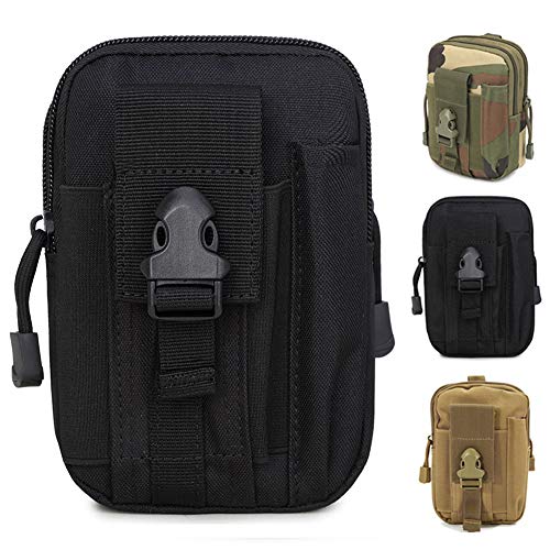 ZhaoCo Taktische Hüfttaschen, Nylon Militär Kompakt MOLLE EDC Tasche Gürteltasche Beutel Taille Taschen für Gadget-Dienstprogramm Handy Camping Wandern und Reisen - Schwarz von ZhaoCo