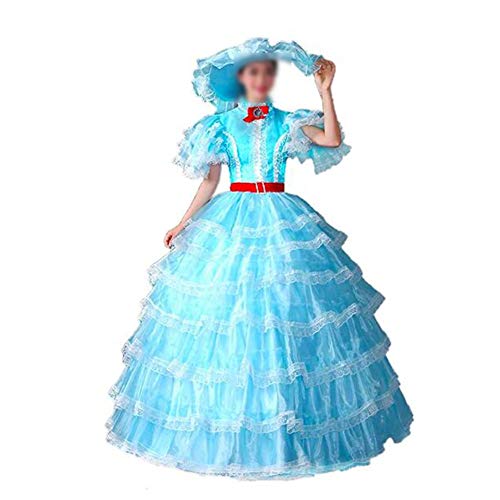 Zhenwo High End Court Rococo Baroque Marie Antoinette Ball Gowns 18Th Century Renaissance Historical Periodic Dress for Women,Blau,XXXL von Zhenwo