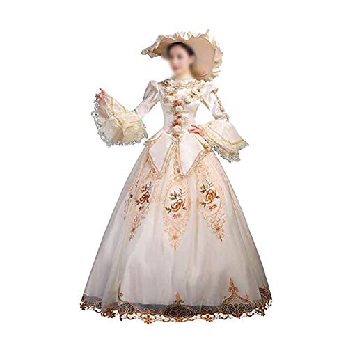 Zhenwo Women's Rococo Baroque Marie Antoinette Prom Dress 18Th Century Renaissance Historical Period Dress for Women,Weiß,XL von Zhenwo