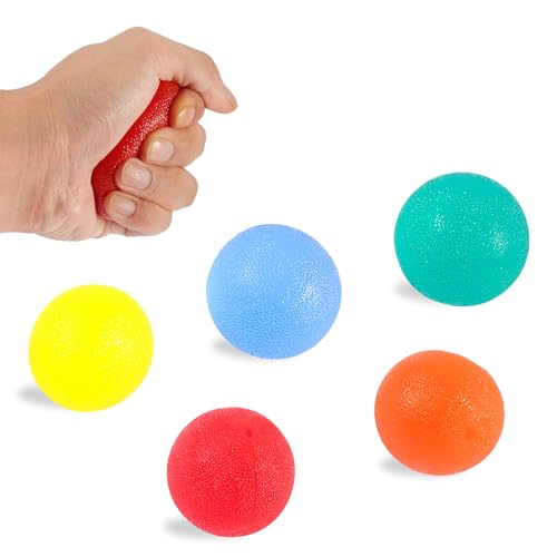 Hand Therapie Bälle, 5 Stücke Orbicular Griffbälle, Hand Therapie Übungsbälle Silikon Finger, Hand Training Ball, Anti Stress Bälle fur Kräftigung von Hand und Finger und Druckentlastung von Zhlearda