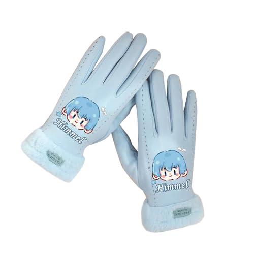 Zhongkaihua Frieren: Beyond Journey's End Winter-Thermo-Handschuhe, Anime-Cartoon-Plüschhandschuhe, Outdoor, Fahrrad, Radfahren, winddicht, Ski, Wandern, winddicht von Zhongkaihua