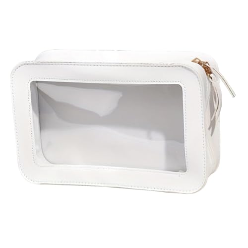 Ｚｉａｌｏｆｉ Transparente und wasserdichte Kosmetiktasche, transparente Reisetaschen für Toilettenartikel, Weiß von Ｚｉａｌｏｆｉ