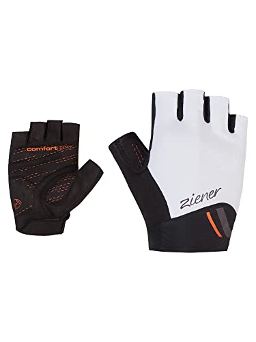 Ziener Damen CAITILIN Fahrrad-/Mountainbike-/Radsport-Handschuhe | Kurzfinger - atmungsaktiv/dämpfend, White.New orange, 7,5 von Ziener