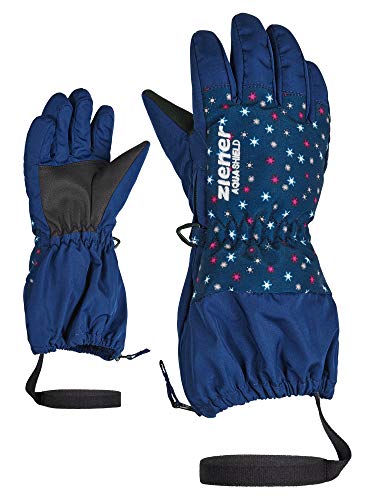Ziener Mädchen Ski-Handschuhe/Wintersport, Wasserdicht, Atmungsaktiv LEVIO AS, Snowflake Print, 104, 801976 von Ziener