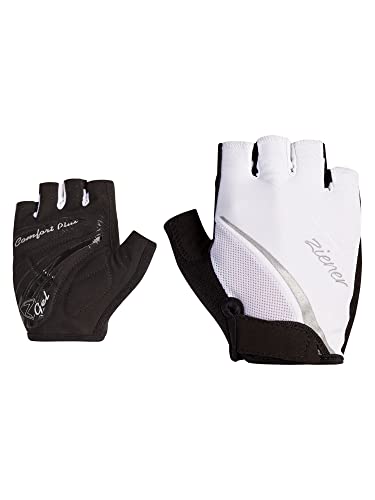 Ziener Damen Carda Fahrrad/Mountainbike/Radsport-Handschuhe | Kurzfinger - atmungsaktiv,dämpfend, White, 7,5 von Ziener