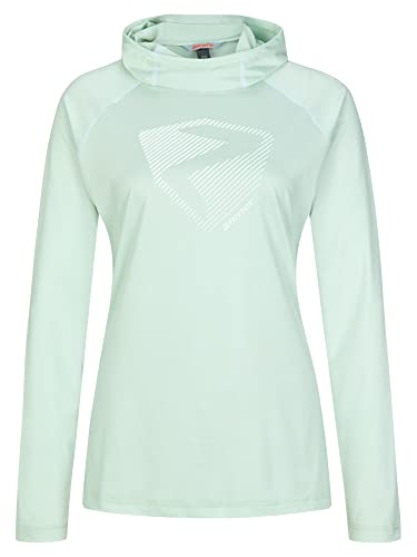 Ziener Damen JANUP Kapuzen-Pullover, Mid Layer | atmungsaktiv, elastisch, PFC frei, Ice, 40 von Ziener