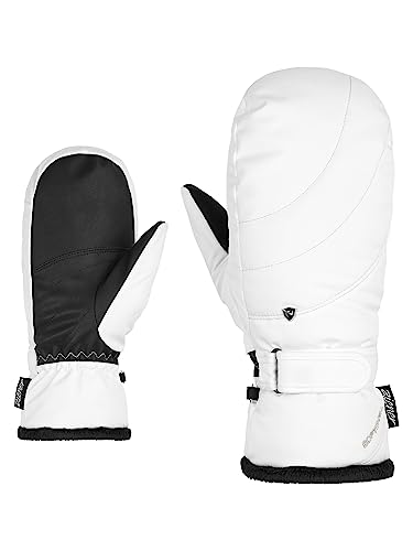 Ziener Damen KAHLIA Ski-Fäustling/Wintersport | Primaloft Plüschfutter, white, 8 von Ziener