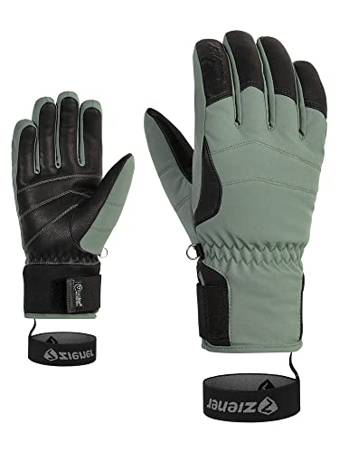 Ziener Damen Kale Ski-Handschuhe/Wintersport | wasserdicht extra warm Wolle, green mud, 7,5 von Ziener