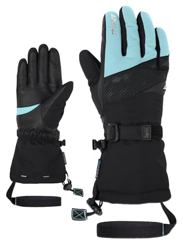 Ziener Damen KALICE Ski-Handschuhe/Wintersport | wasserdicht, Lange Stulpe, Black.River Blue, 6,5 von Ziener