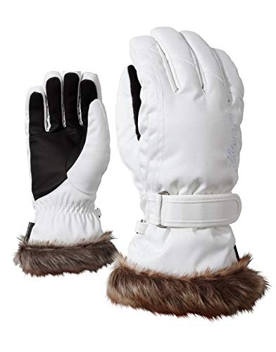Ziener Damen KIM lady glove Ski-handschuhe / Wintersport |warm, atmungsaktiv, weiß (white), 8 von Ziener
