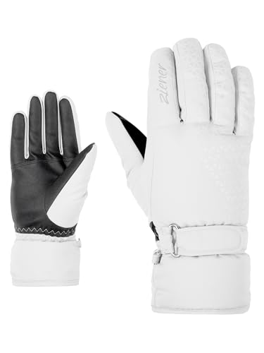 Ziener Damen KISAR Ski-Handschuhe/Wintersport | wasserdicht, PFC frei, White, 8,5 von Ziener