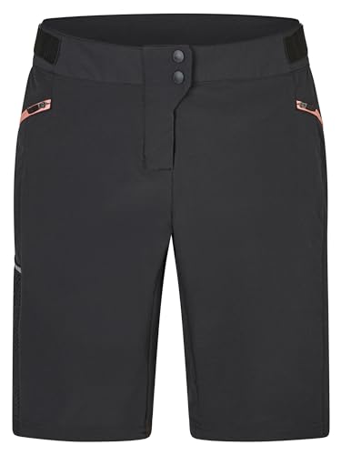 Ziener Damen NEXITA X-Function Fahrrad-Shorts mit Innenhose - Mountainbike/Outdoor/Freizeit - atmungsaktiv,schnelltrocknend,gepolstert, Black/mude Rose, 40 von Ziener