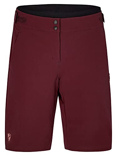 Ziener Damen NILSA Fahrrad-Shorts mit Innenhose - Mountainbike/Outdoor/Freizeit - atmungsaktiv,schnelltrocknend,gepolstert, velvet red, 36 von Ziener