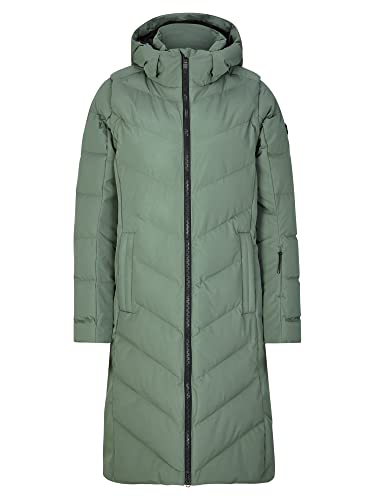 Ziener Damen TELSE Mantel Freizeit, Sport | warm, Micro Down, abnehmbare Ärmel, green mud, 46 von Ziener