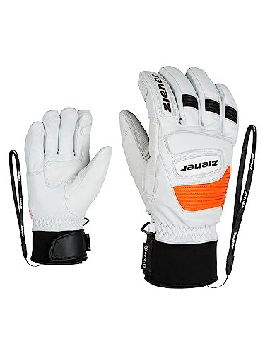 Ziener Erwachsene Guard GTX Grip PR Ski-Handschuhe/Wintersport | Wasserdicht, Atmungsaktiv, Gore-tex, Primaloft, Leder, Rennlauf, weiß (white), 9 von Ziener