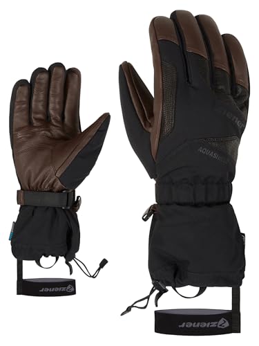 Ziener Herren GAIKU Ski-Handschuhe/Wintersport | wasserdicht, Lange Stulpe, Wolle, Black.Dark Brown, 9 Ziener Herren GAIKU Ski-Handschuhe/Wintersport | wasserdicht, Lange Stulpe, Wolle, Black.Dark Brown, 9 von Ziener