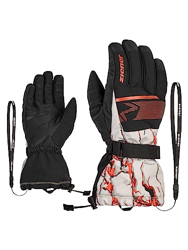 Ziener Herren Gentian Ski-Handschuhe/Wintersport | wasserdicht, Lange Stulpe, Cliff Print, 6.5 von Ziener