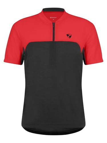 Ziener Herren NARIUS Fahrradtrikot/Radtrikot - Mountainbike|Rennrad - atmungsaktiv, schnelltrocknend, elastisch, Kurzarm, red, 48 von Ziener