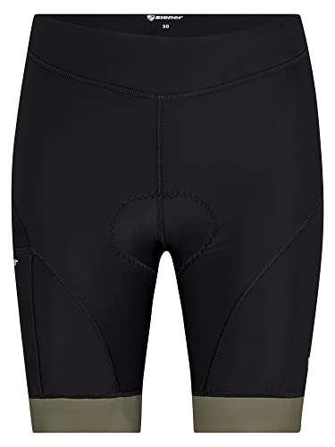 Ziener Herren NENIK Fahrrad-Tight/Rad-Hose/Mountainbike/Rennrad - atmungsaktiv,schnelltrocknend,gepolstert,Gel, Black.Leaf Green, 54 von Ziener