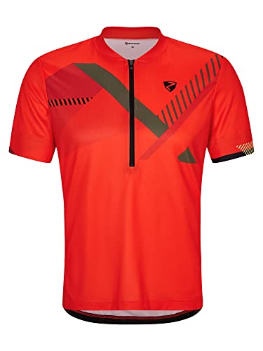 Ziener Herren NERAL Fahrradtrikot/Radtrikot - Mountainbike|Rennrad - atmungsaktiv,schnelltrocknend,elastisch,Kurzarm, New red, 52 von Ziener