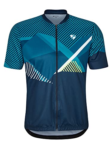 Ziener Herren NELON Fahrradtrikot/Radtrikot - Mountainbike|Rennrad - atmungsaktiv,schnelltrocknend,elastisch,kurzarm, hale navy, 48 von Ziener