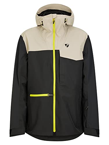 Ziener Herren tiatu Ski Jacke Freeride Sympatex PFC frei Wolle, black.silver beige, 50 EU Ziener Herren tiatu Ski Jacke Freeride Sympatex PFC frei Wolle, black.silver beige, 50 EU von Ziener