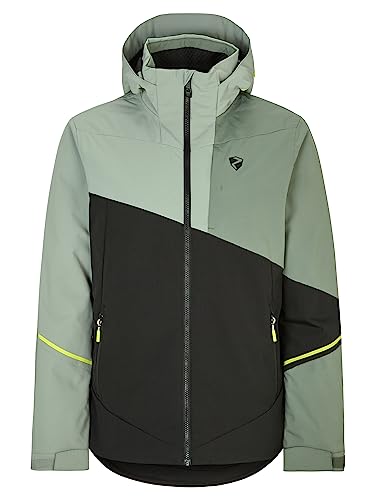 Ziener Herren TIMPA Ski-Jacke/Snowboard-Jacke | atmungsaktiv, wasserdicht, black.green mud, 54 von Ziener