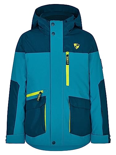 Ziener Jungen AGONIS Ski-Jacke, Winterjacke | wasserdicht, winddicht, warm, teal crystal, 104 von Ziener