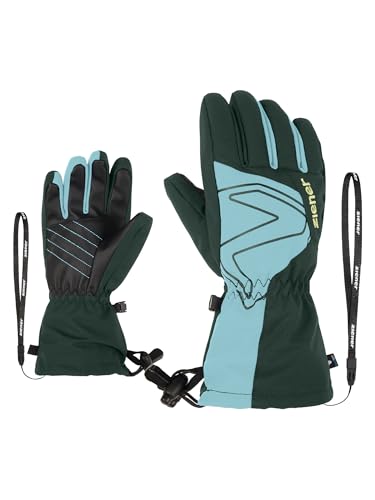 Ziener Kinder Laval Ski-Handschuhe/Wintersport | wasserdicht, Lange Stulpe, Dark Jungle, 4,5 von Ziener