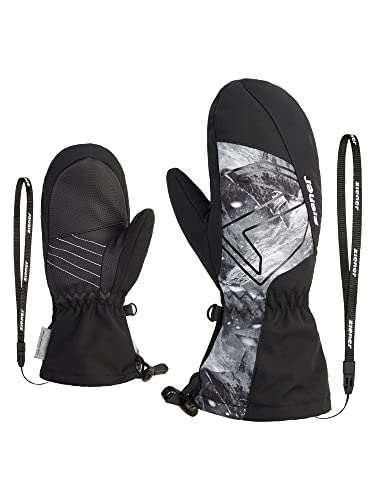 Ziener Kinder LAVALINO Ski-Fäustling/Wintersport | wasserdicht extra warm Wolle, black.grey mountain print, 5,5 Ziener Kinder LAVALINO Ski-Fäustling/Wintersport | wasserdicht extra warm Wolle, black.grey mountain print, 5,5 von Ziener
