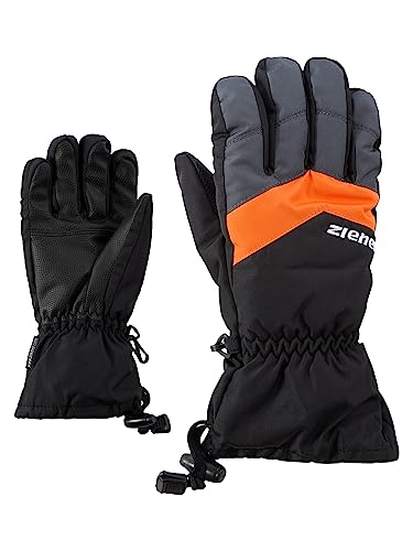 Ziener Kinder LETT AS glove junior Ski-Handschuhe / Wintersport | wasserdicht atmungsaktiv, black/graphite, 7 von Ziener