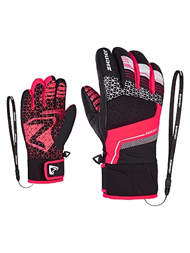 Ziener Kinder LONZALO Ski-Handschuhe/Wintersport | wasserdicht, Primaloft, Black.neon pink, 5 von Ziener