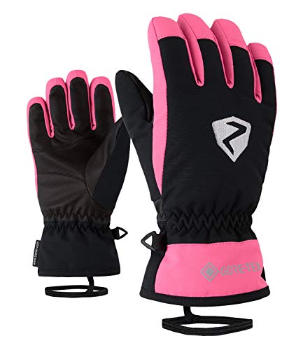 Ziener Kinder Larino Ski-Handschuhe/Wintersport | Gore-Tex, wasserdicht, Lange Stulpe, Black.pink Dahlia, 5 von Ziener