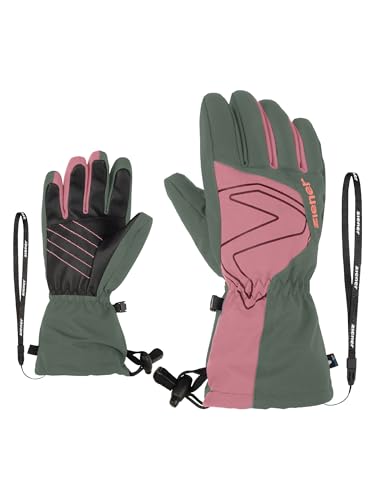 Ziener Kinder Laval Ski-Handschuhe/Wintersport | wasserdicht, Lange Stulpe, Green mud, 7,5 von Ziener