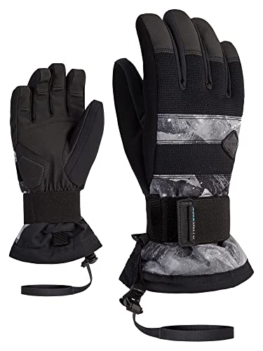 Ziener Kinder MANU Snowboard-Handschuhe/Wintersport | wasserdicht, atmungsaktiv; Protektor, Grey Mountain Print, XL von Ziener