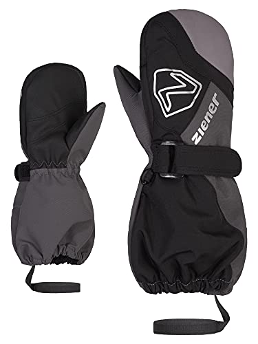 Ziener Unisex Baby Laurus Ski-Fäustlinge/Winter | wasserdicht, Lange Stulpe, reflektierend, Black.Magnet, 92cm von Ziener