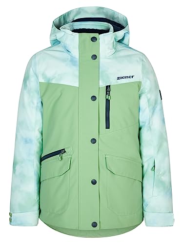 Ziener Mädchen ANOKI Ski-Jacke, Winterjacke | wasserdicht, winddicht, warm, pastel green, 176 von Ziener