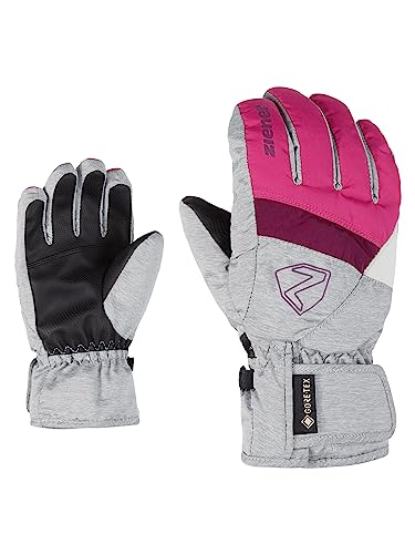 Ziener Mädchen LEIF GTX Junior Ski-Handschuhe/Wintersport | Wasserdicht, Atmungsaktiv, pop pink/Light Melange, 6 von Ziener