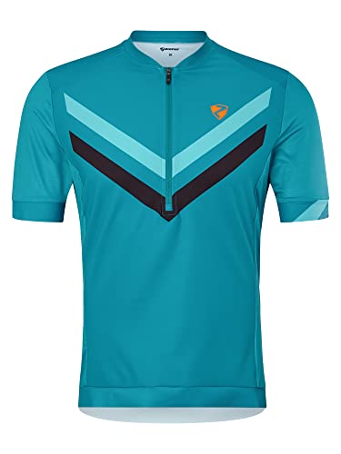 Ziener Herren Nelis Fahrradtrikot Radtrikot Mountainbike Rennrad atmungsaktiv schnelltrocknend elastisch kurzarm , Crystal Blue, 52 EU von Ziener