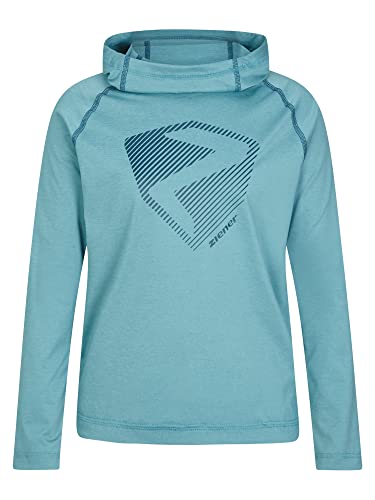 Ziener Unisex Kinder JANUP Kapuzen-Pullover, Mid Layer | atmungsaktiv, elastisch, PFC frei, blue nile, 128 von Ziener