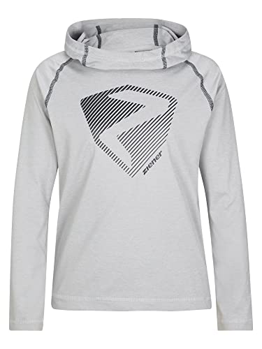 Ziener Unisex Kinder JANUP Kapuzen-Pullover, Mid Layer | atmungsaktiv, elastisch, PFC frei, Dusty Grey, 140 von Ziener