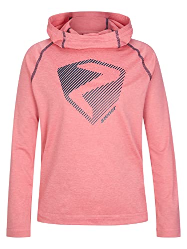 Ziener Unisex Kinder JANUP Kapuzen-Pullover, Mid Layer | atmungsaktiv, elastisch, PFC frei, pink Vanilla, 152 von Ziener