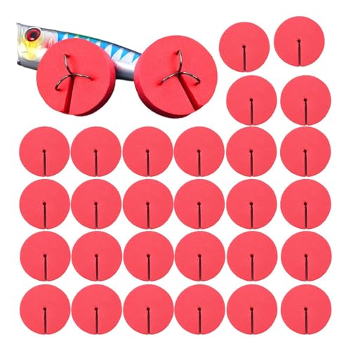 Hakenabdeckungen – Kappen – Hakenabdeckungen – Angelköder – Schutzkappen mit Haken aus EVA 30 x, Angelhakenkappen, Angelzubehör-Set, Hakenschutz, mehrfarbig, Se référer au descriptif, Siehe von Ziennhu