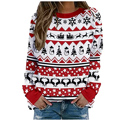 Alpaka Pullover Damen, Weihnachtspulli Damen Mohair Norweger Pullover - Alpaka Pullover Jacquard Sweater Dicker Grobstrickpullover Rundhals Langarm Strickpullover Casual Wollpulli Frauen von Zilosconcy